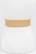 Faux Straw Elastic Two Buckles Belt | Mixtshop LLC