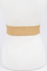 Faux Straw Elastic Two Buckles Belt | Mixtshop LLC