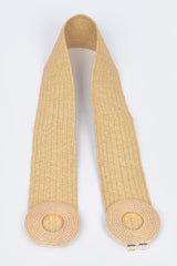 Faux Straw Elastic Two Buckles Belt | Mixtshop LLC