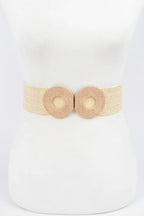 Faux Straw Elastic Two Buckles Belt | Mixtshop LLC