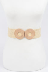 Faux Straw Elastic Two Buckles Belt | Mixtshop LLC