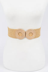 Faux Straw Elastic Two Buckles Belt | Mixtshop LLC