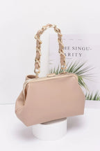 Faux Leather Ribbon Chain Handle Party Clutch | Mixtshop LLC