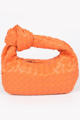 Faux Leather Braided Zip Bag | Mixtshop LLC