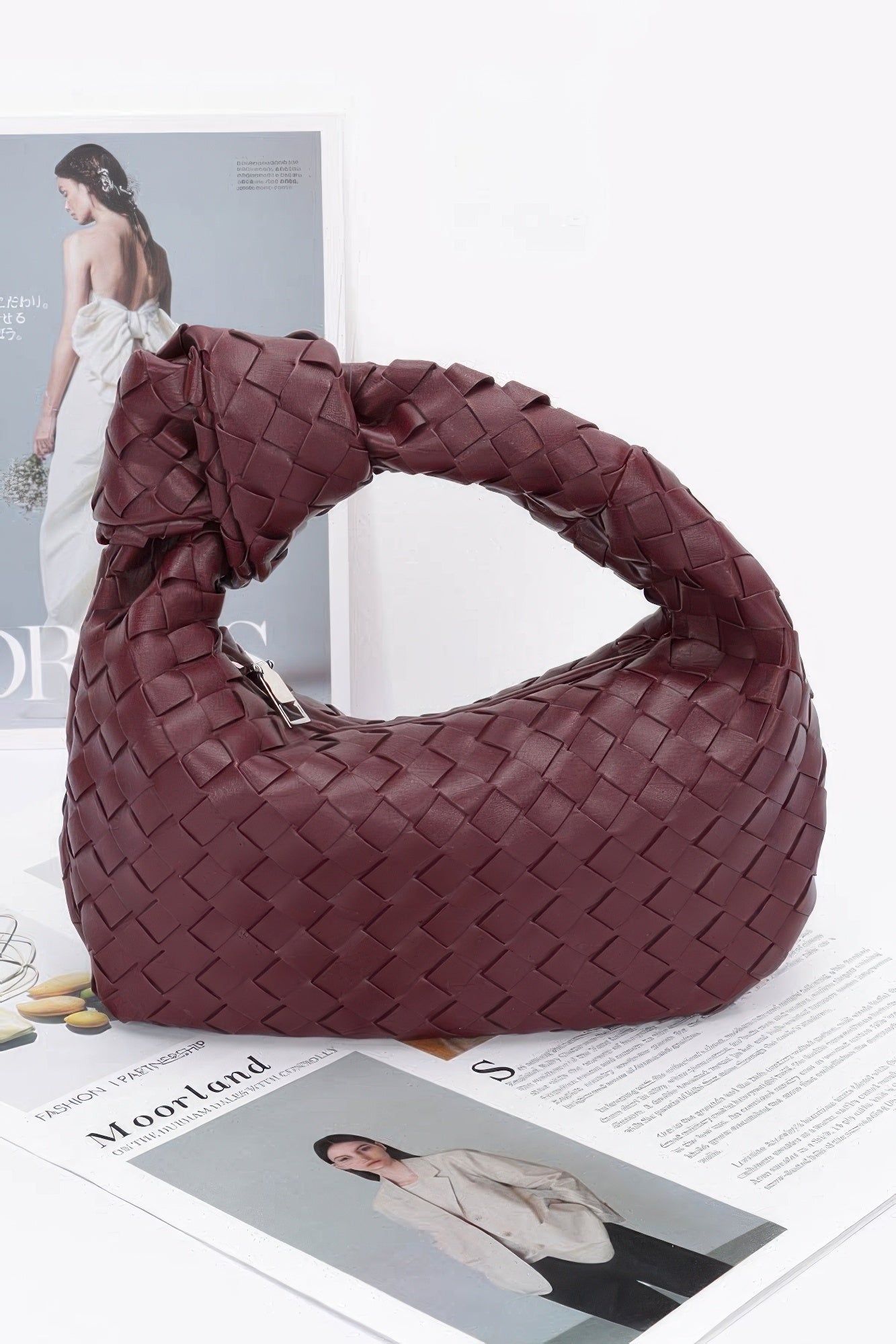 Faux Leather Braided Zip Bag | Mixtshop LLC