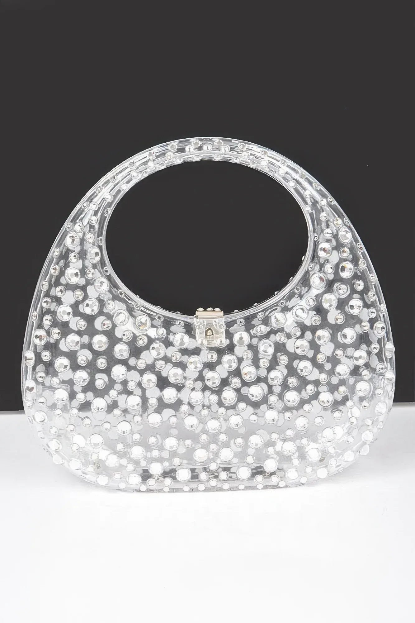 Rhinestone Hot Fix Clear Acrylic Clutch | Mixtshop LLC Main image