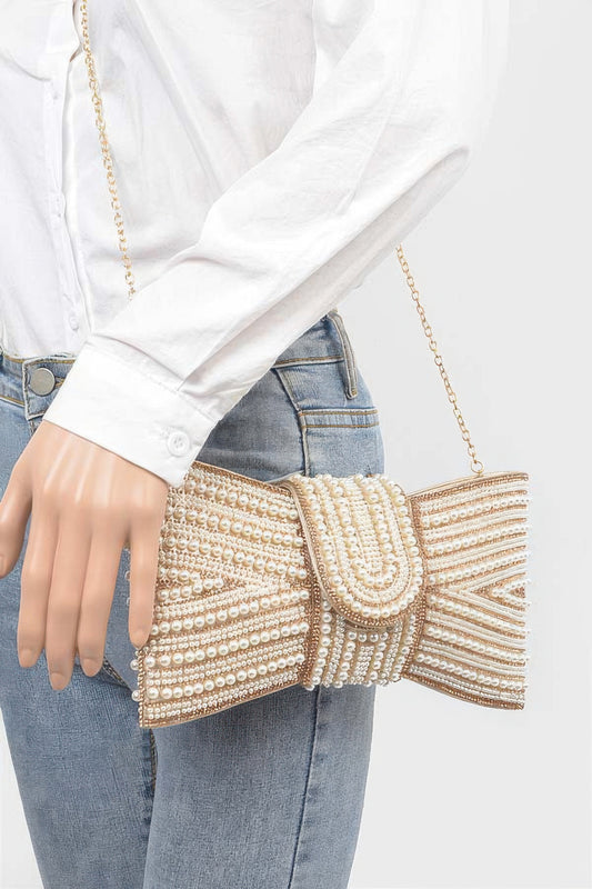 Rhinestone And Pearl Party Clutch | Mixtshop LLC