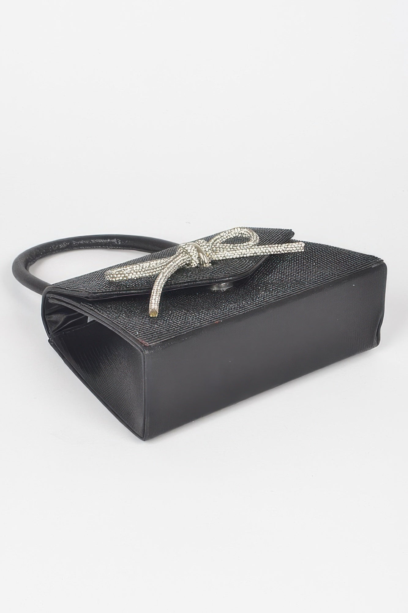 Rhinestone Ribbon Top Handle Bag | Mixtshop LLC