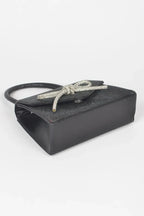 Rhinestone Ribbon Top Handle Bag | Mixtshop LLC