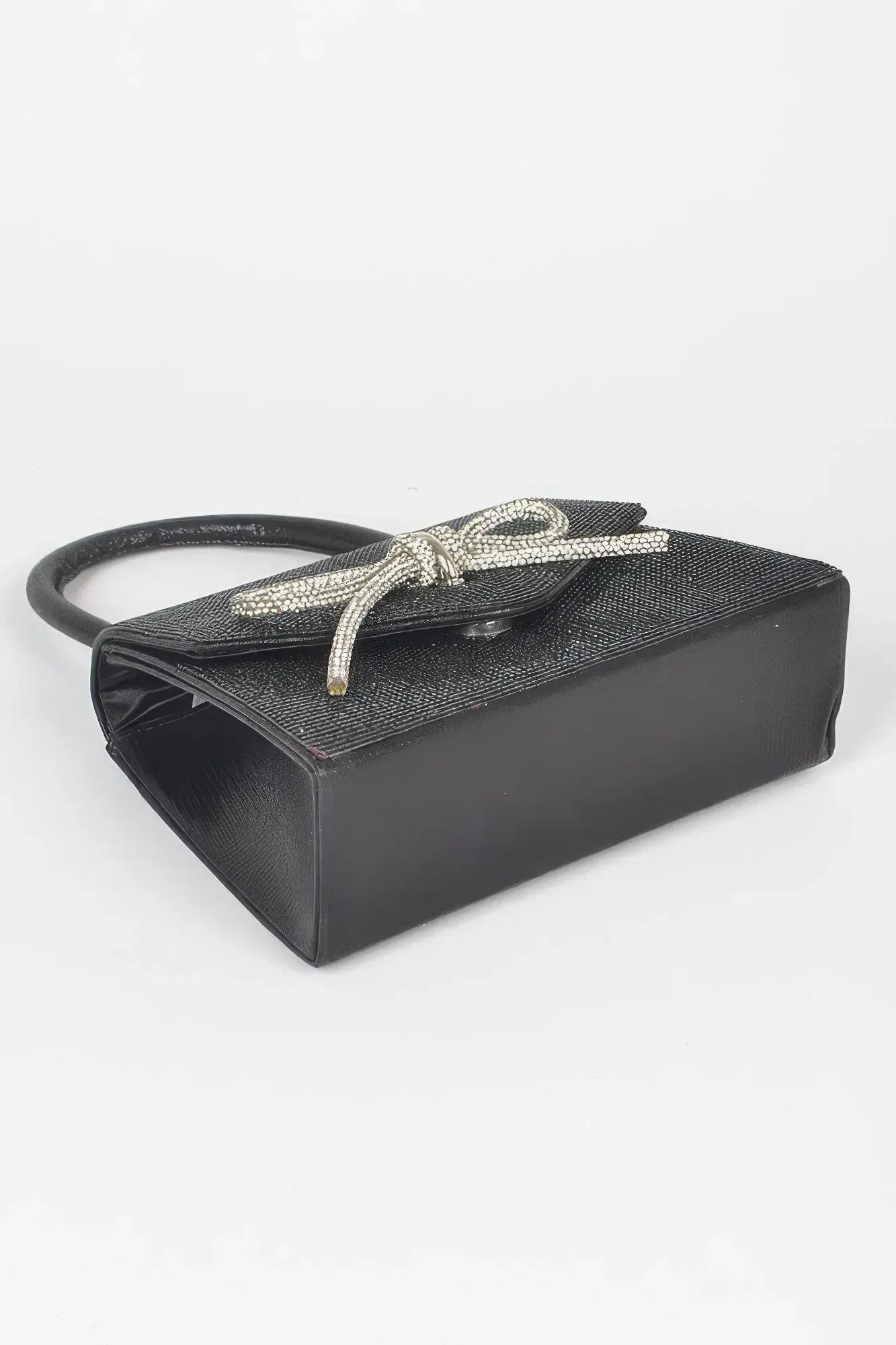 Rhinestone Ribbon Top Handle Bag | Mixtshop LLC