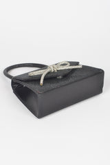 Rhinestone Ribbon Top Handle Bag | Mixtshop LLC