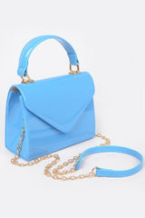 Enamel Faux Leather Top Handle Bag | Mixtshop LLC