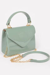 Enamel Faux Leather Top Handle Bag | Mixtshop LLC