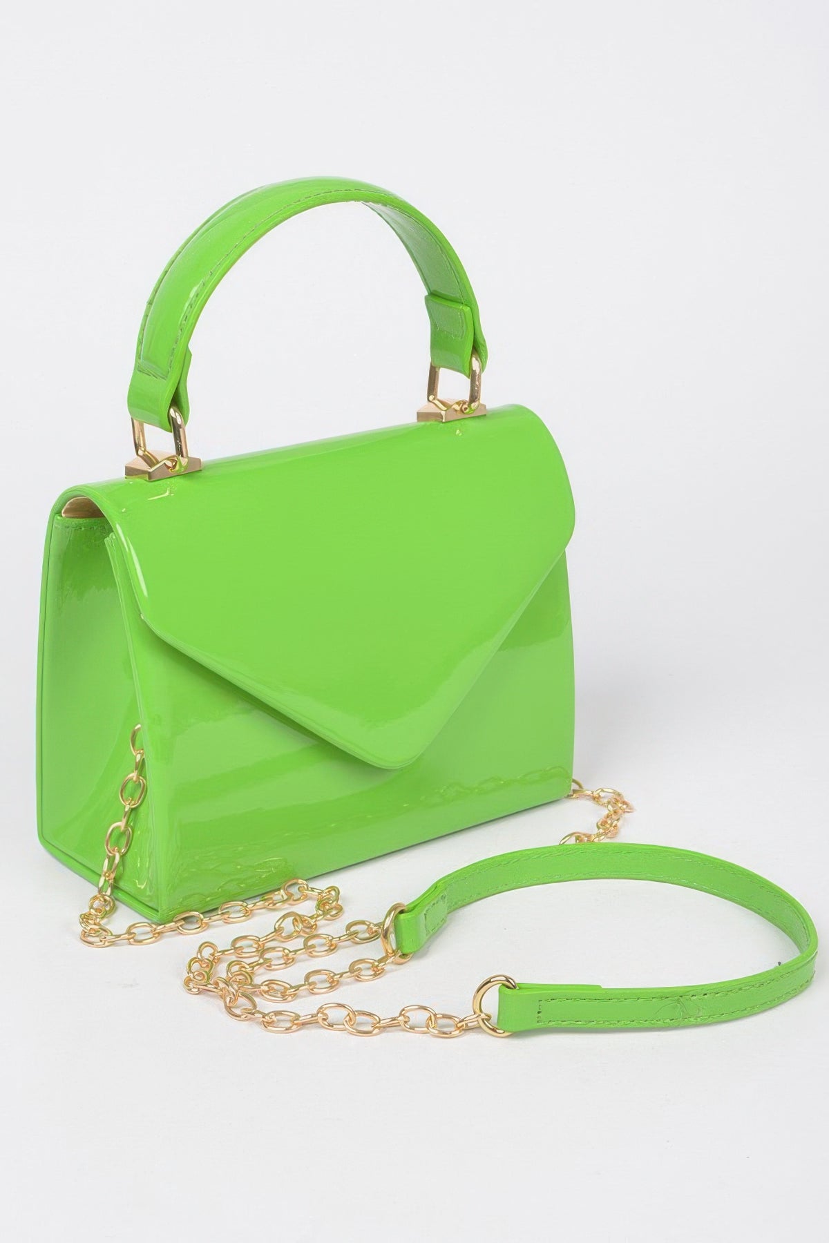 Enamel Faux Leather Top Handle Bag | Mixtshop LLC