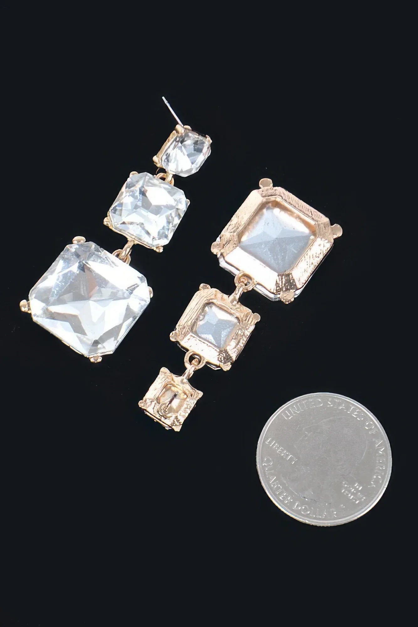 Rhinestone Dangle Earring Secondary image