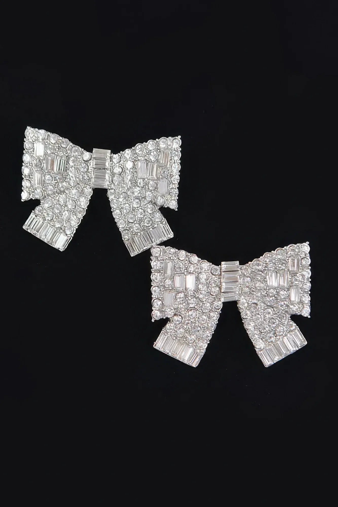Ribbon Shape Rhinestone Earrings | Mixtshop LLC Main image