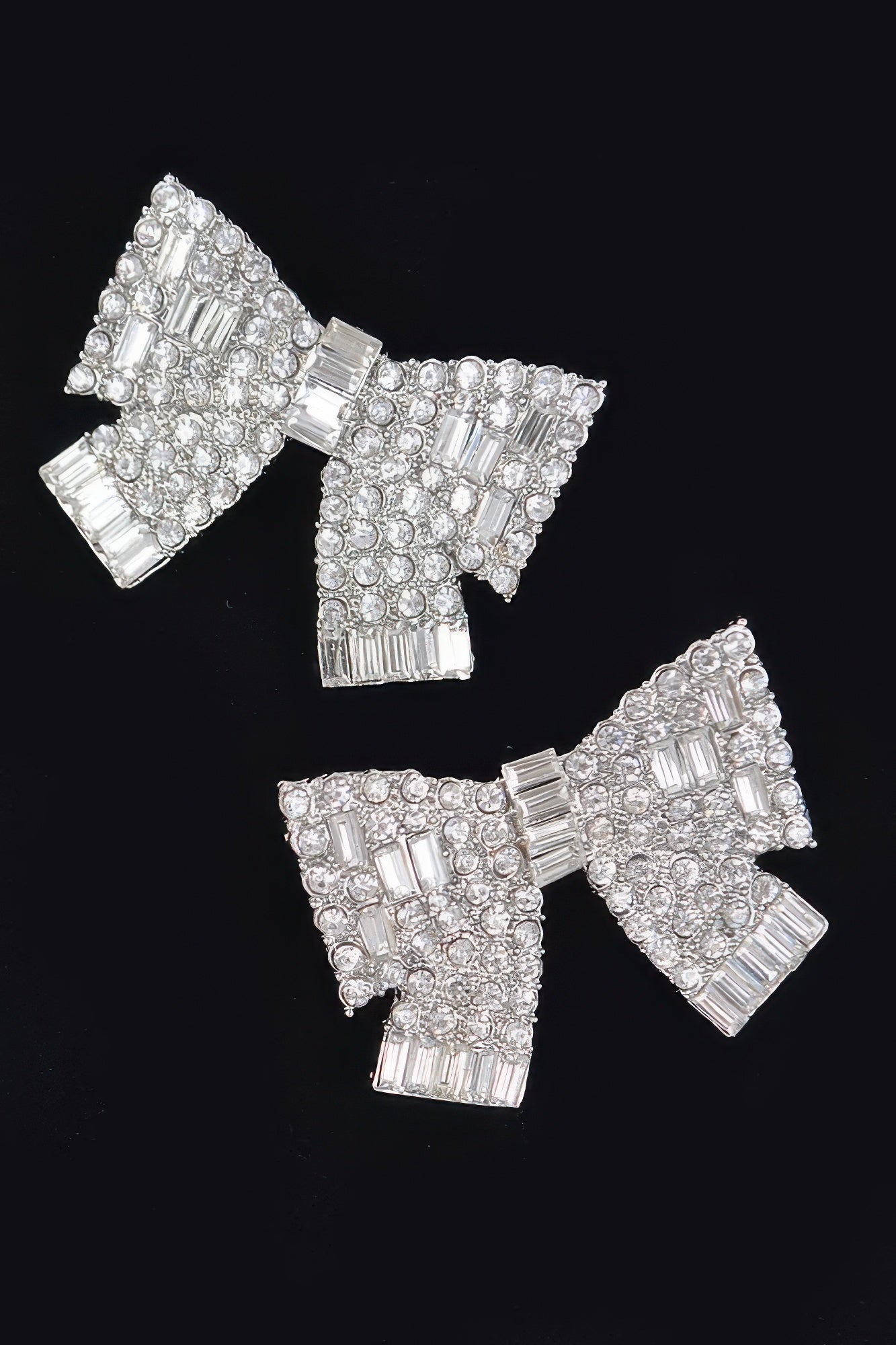 Ribbon Shape Rhinestone Earrings | Mixtshop LLC