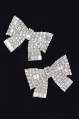 Ribbon Shape Rhinestone Earrings | Mixtshop LLC