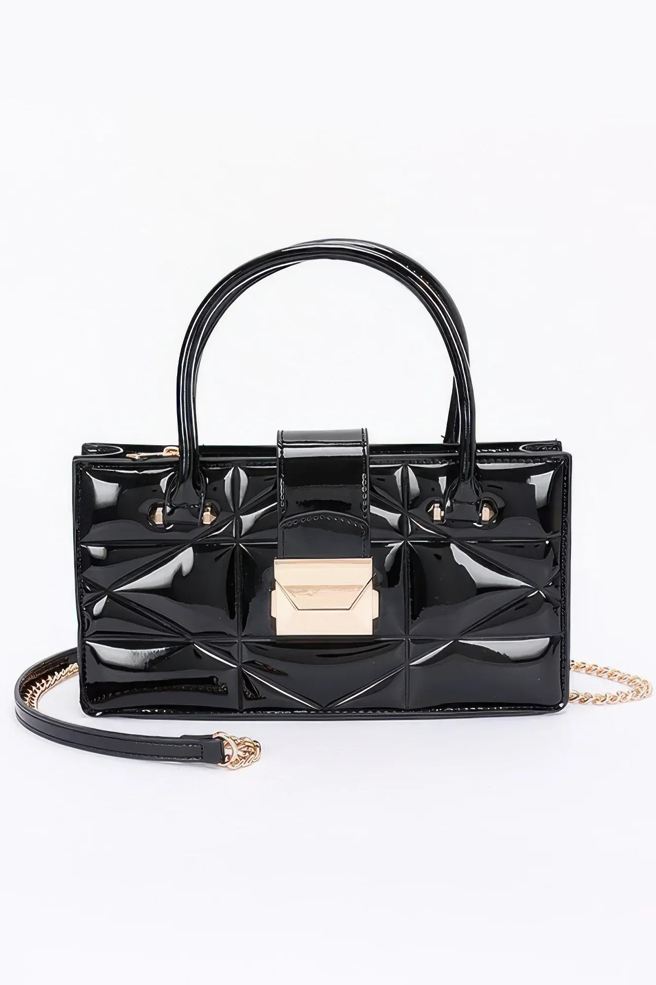 Embossed Enamel Handle Clutch | Mixtshop LLC Main image