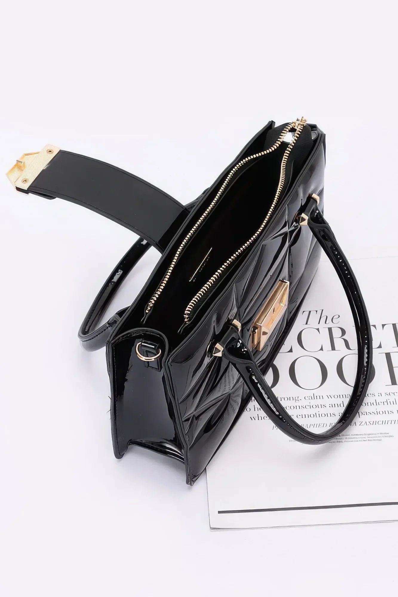 Embossed Enamel Handle Clutch | Mixtshop LLC