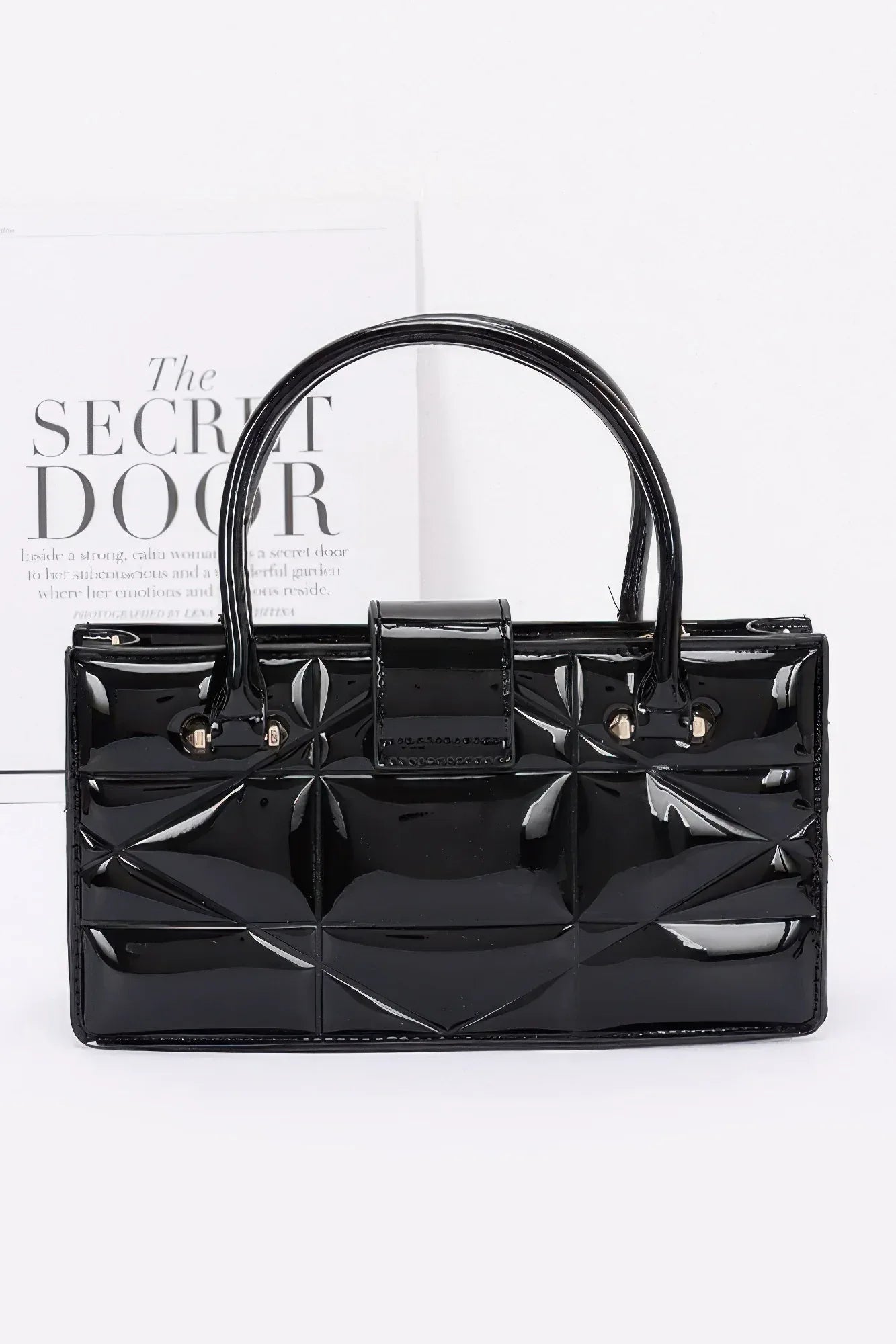 Embossed Enamel Handle Clutch | Mixtshop LLC
