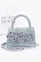 Faux Leather Rhinestone Hot Fix Flower Bag | Mixtshop LLC