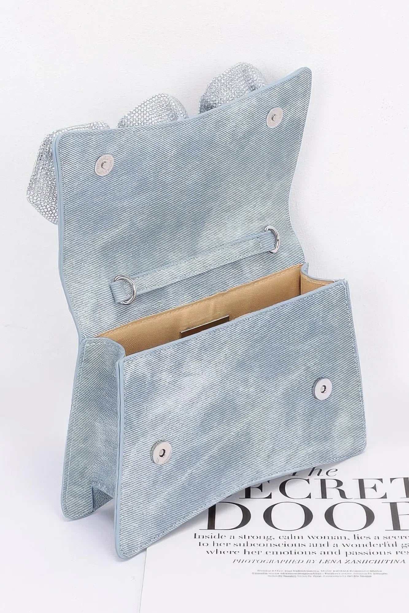 Faux Leather Rhinestone Hot Fix Flower Bag | Mixtshop LLC