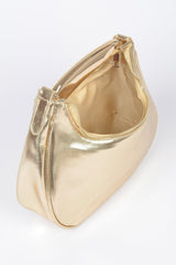 Metallic Faux Leather Metal Top Handle Clutch | Mixtshop LLC