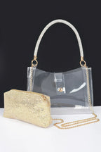 Clear Small Hobo Bag W/rhinestone Handle | Mixtshop LLC