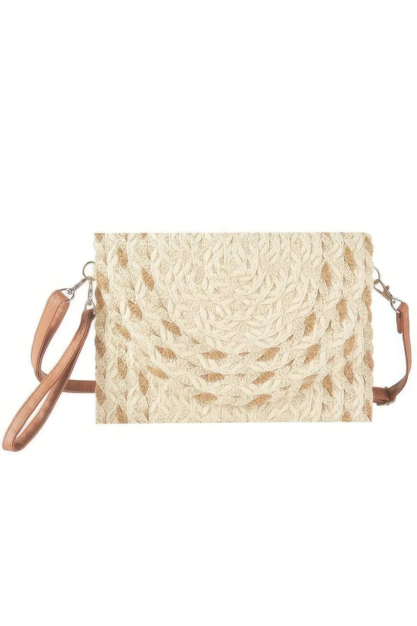 Mixed Color Detail Straw Clutch & Crossbody Bag | Mixtshop LLC Main image