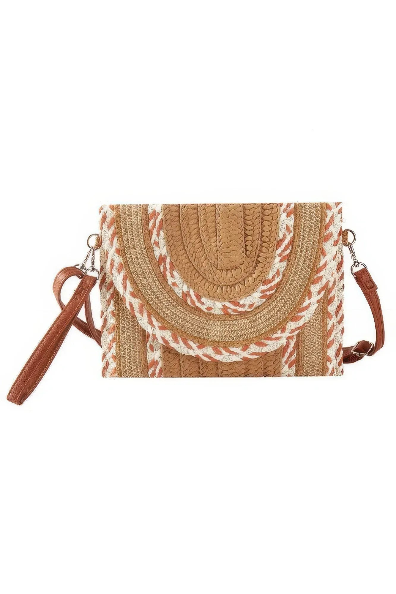 Multi Pattern Straw Clutch & Crossbody Bag | Mixtshop LLC Main image