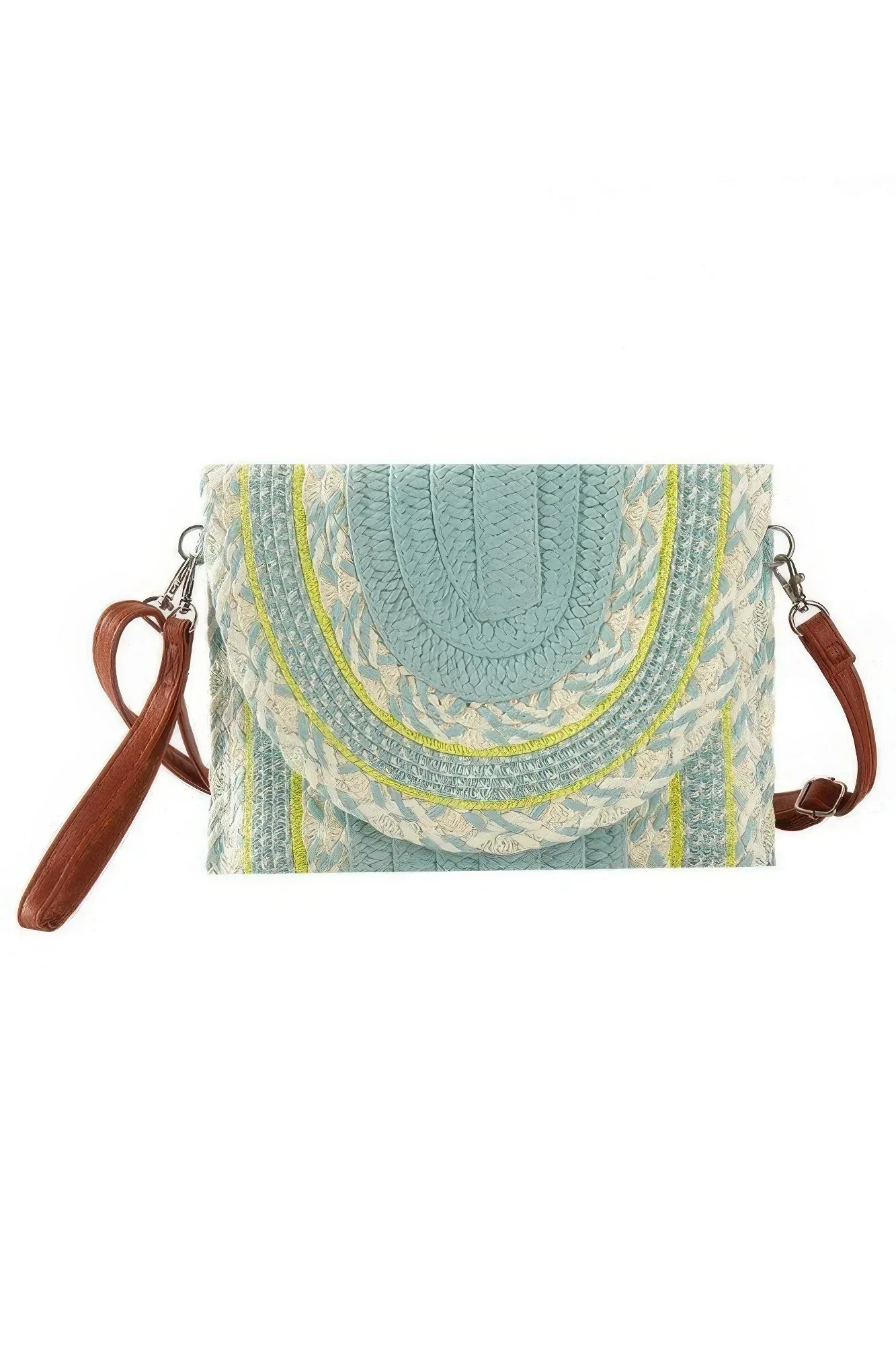 Multi Pattern Straw Clutch & Crossbody Bag Secondary image