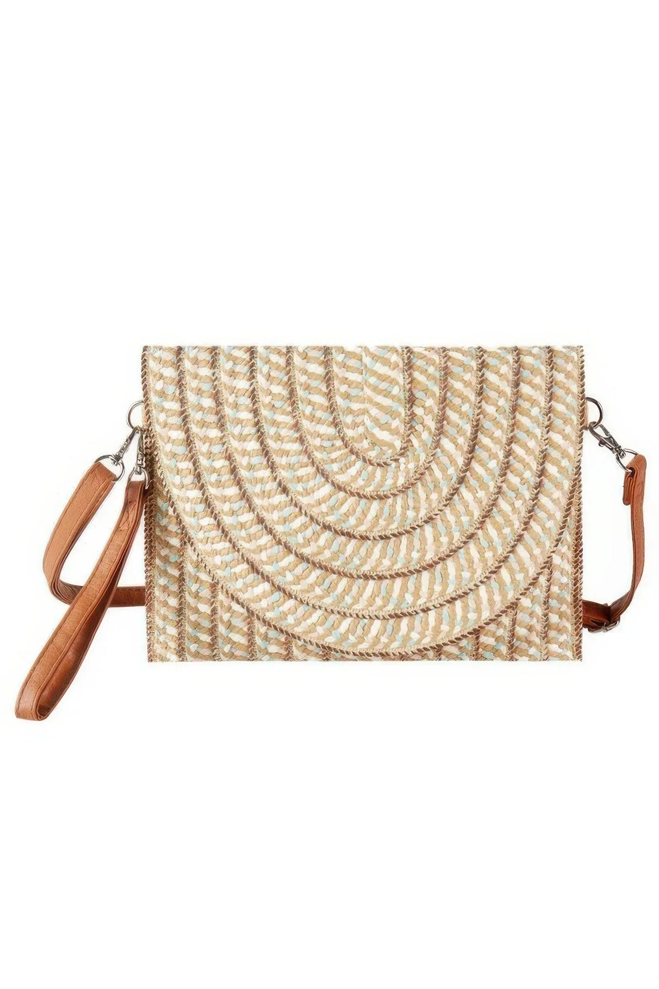 Multi Color Straw Clutch & Crossbody Bag | Mixtshop LLC Main image