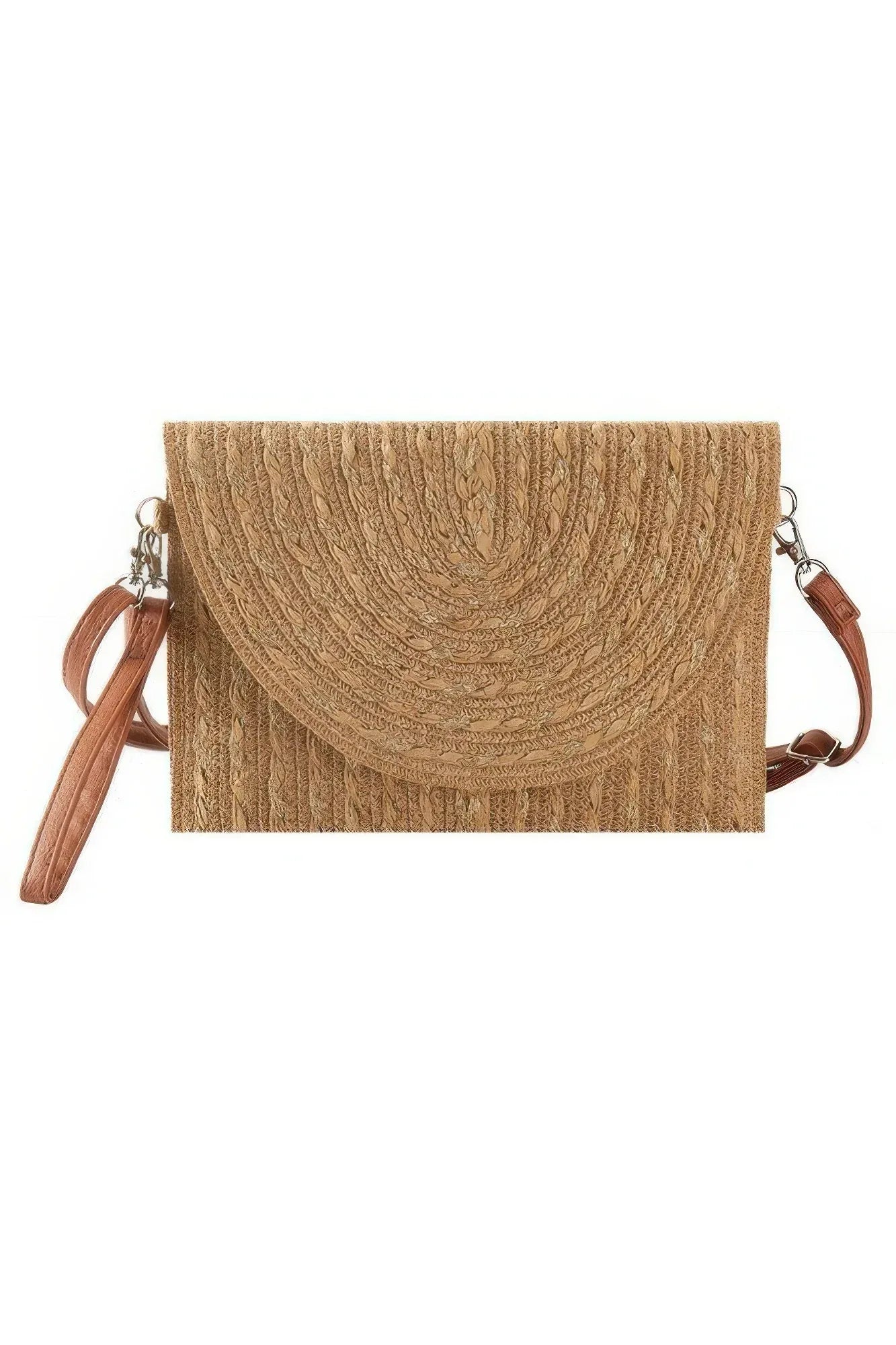 Gold Threads Mixed Color Straw Clutch Crossbodybag Secondary image