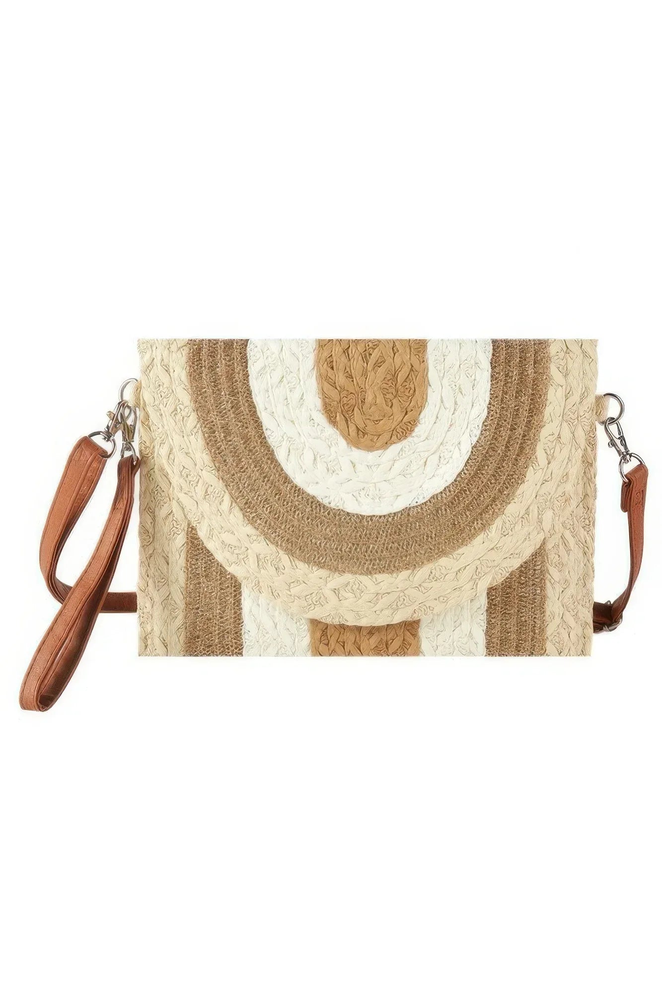 Metallic Lined Multicolor Straw Clutchcrossbodybag | Mixtshop LLC Main image