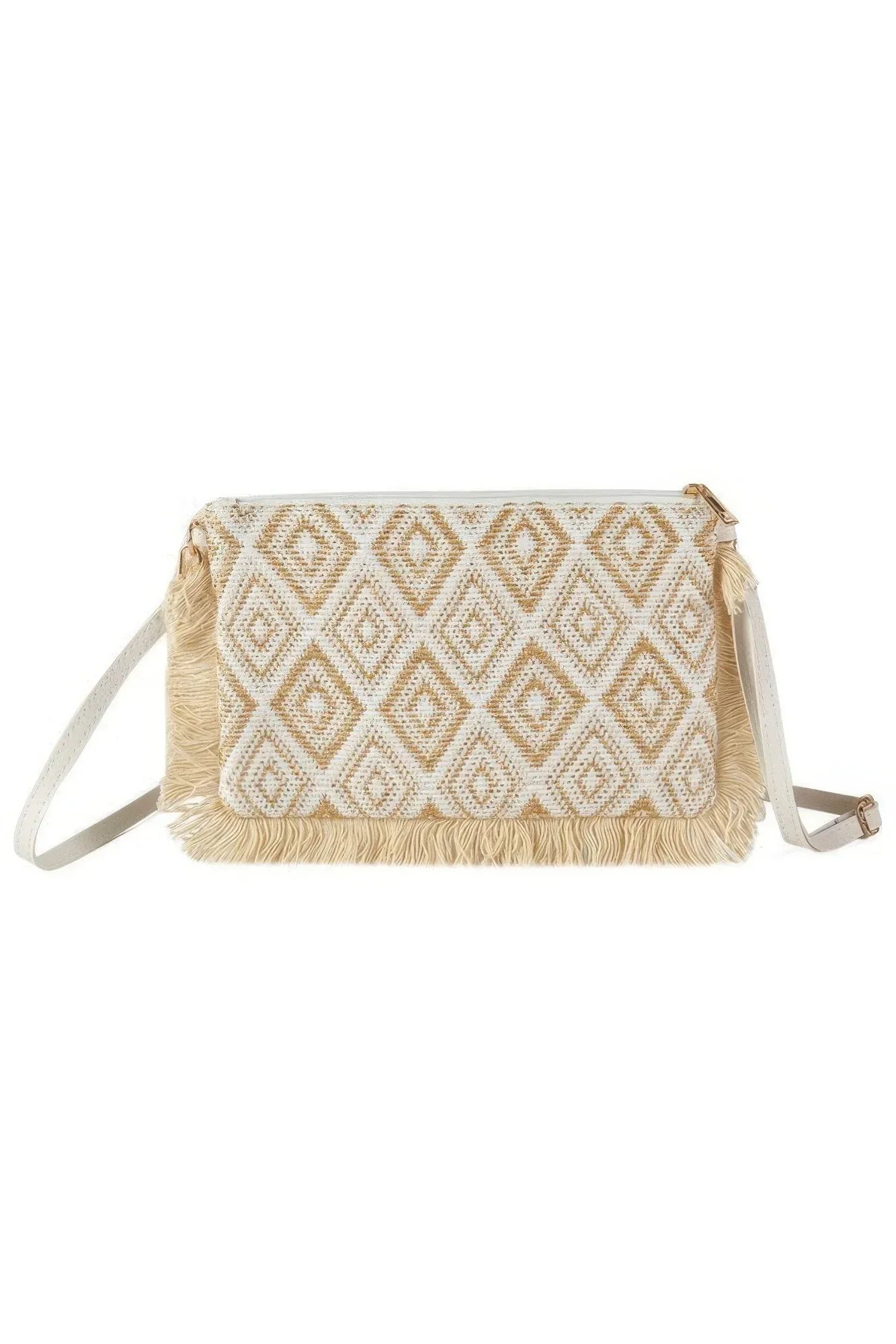 Diamond Checker Tassel Edge Crossbody Bag | Mixtshop LLC Main image