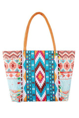 Boho Style Aztec Pattern Tassel Summer Tote Bag | Mixtshop LLC