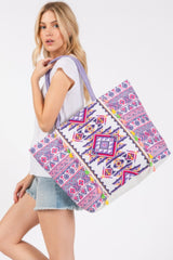 Boho Print Fringe Tote Bag | Mixtshop LLC
