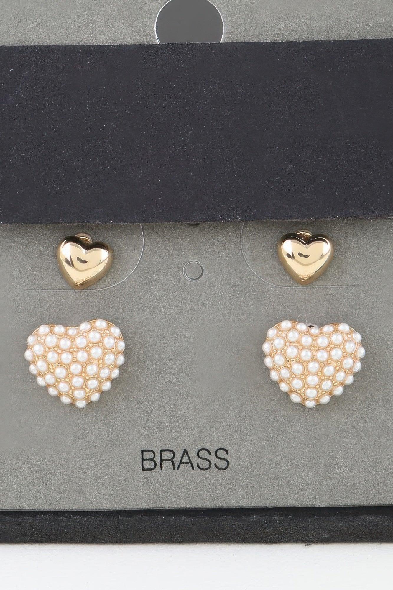 Twin Hearts Stud Earrings | Mixtshop LLC Main image