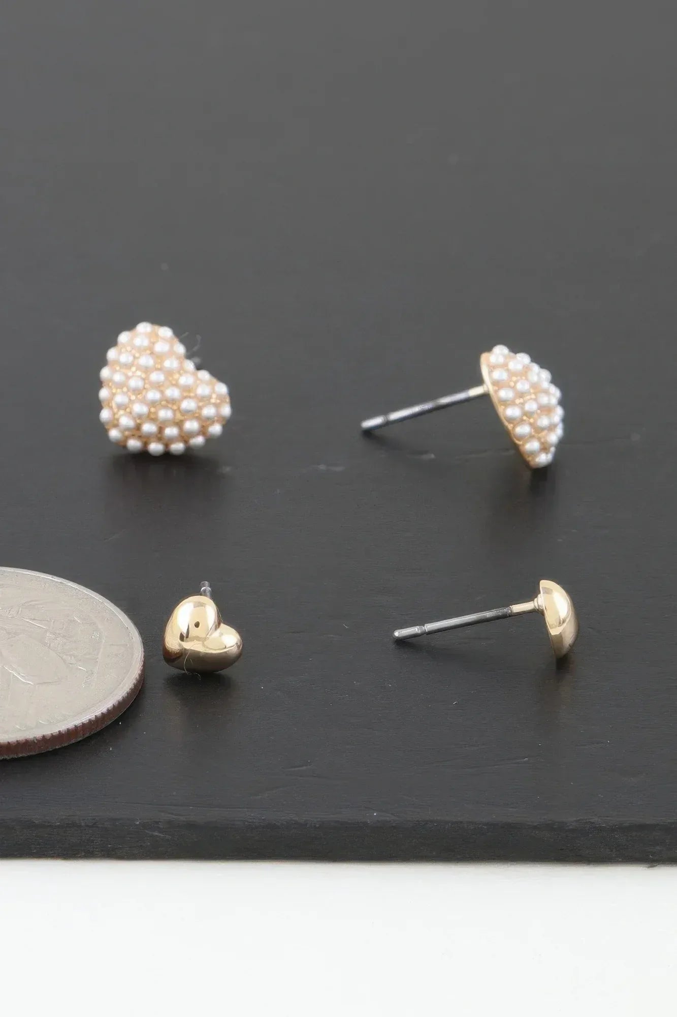 Twin Hearts Stud Earrings Secondary image