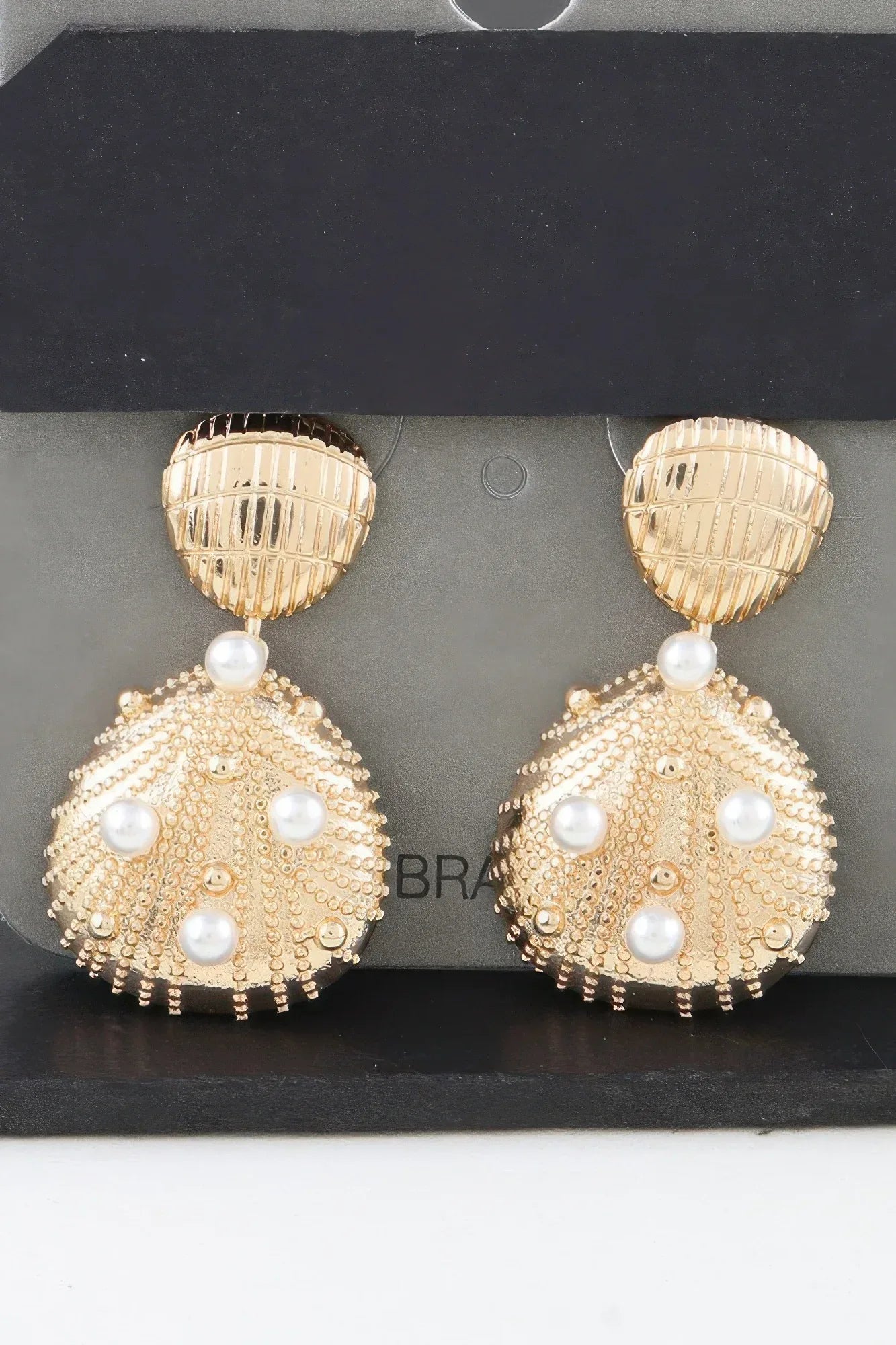 Pearled Seashell Drop Earrings | Mixtshop LLC Main image