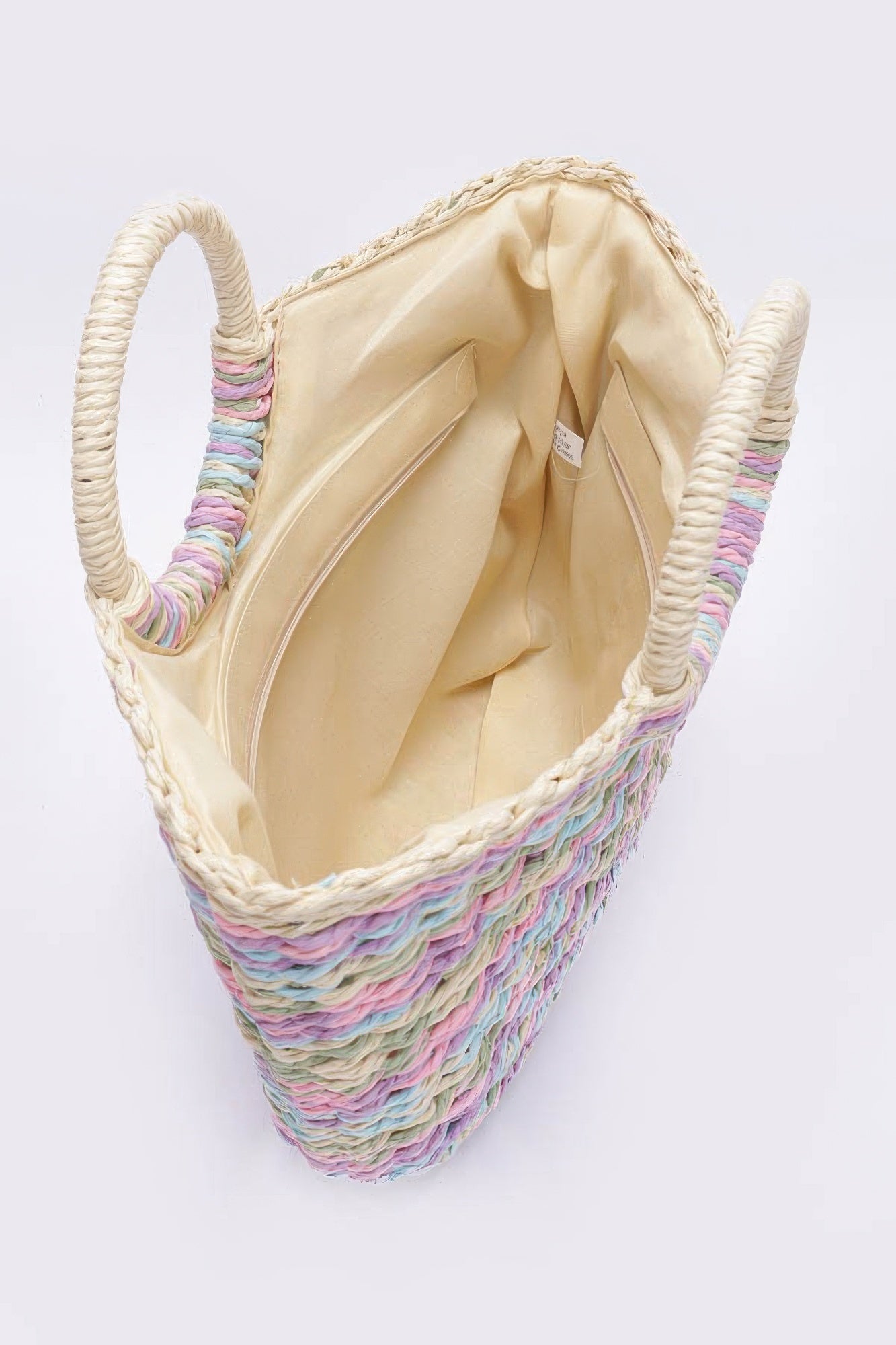 Faux Straw Multi Color Round Handle Tote Bag | Mixtshop LLC