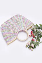 Faux Straw Multi Color Round Handle Tote Bag | Mixtshop LLC