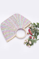 Faux Straw Multi Color Round Handle Tote Bag | Mixtshop LLC