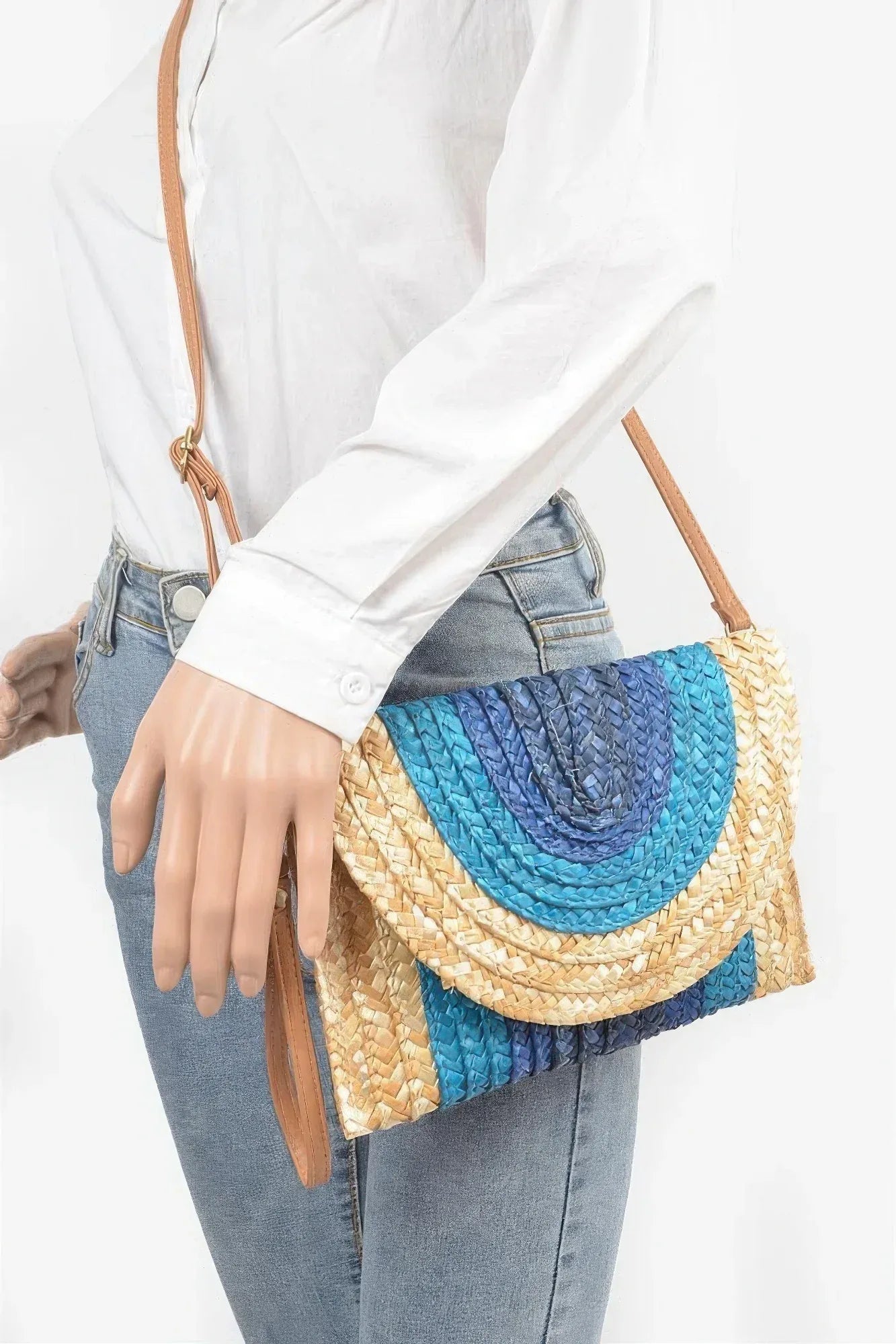 Straw Coloful Envelope Clutch Secondary image