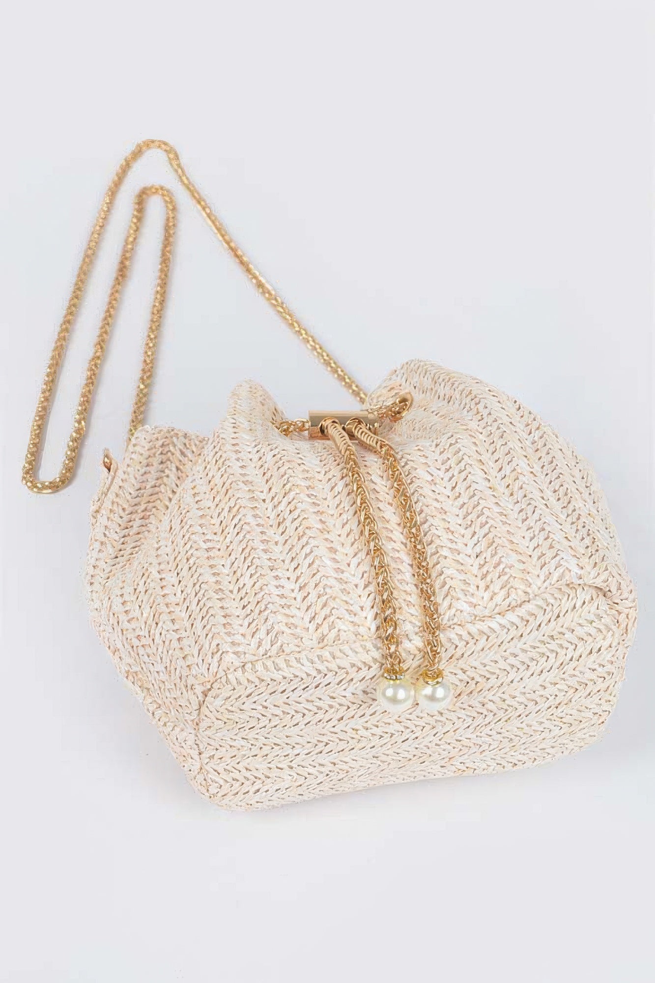 Faux Straw Bucket Crossbody Bag | Mixtshop LLC