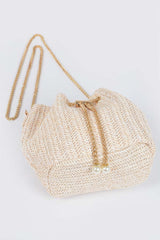 Faux Straw Bucket Crossbody Bag | Mixtshop LLC