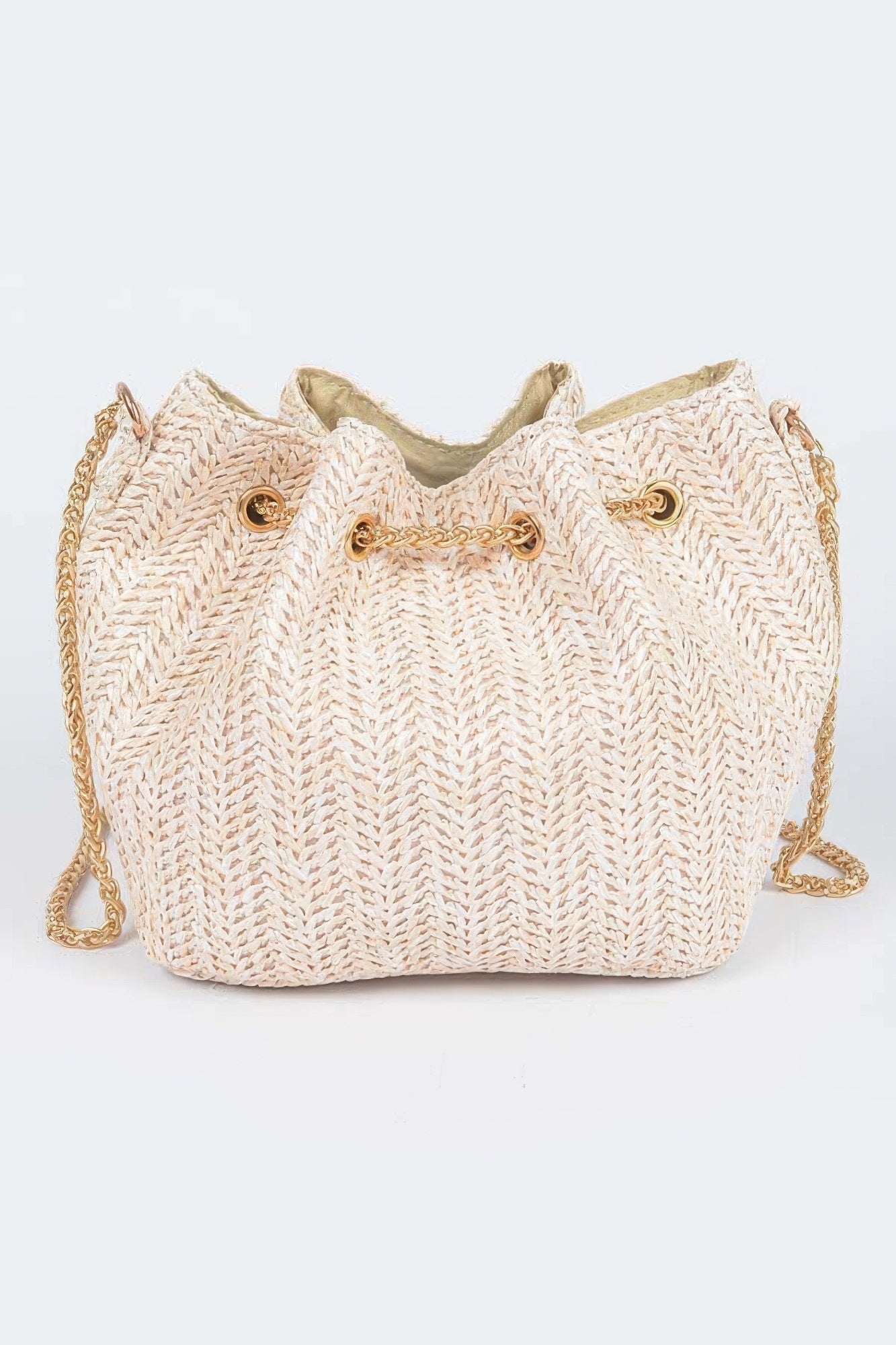 Faux Straw Bucket Crossbody Bag | Mixtshop LLC