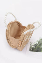 Faux Straw Handmade Clutch W/pearl Handle | Mixtshop LLC