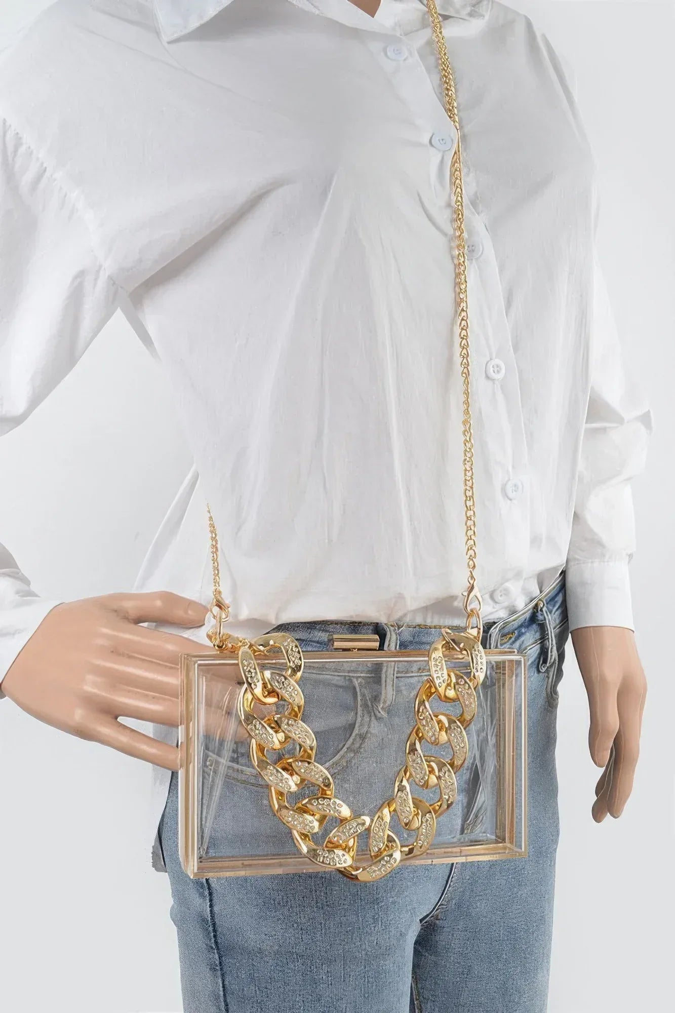 Transparent Hard Case W/stoned Chain Secondary image